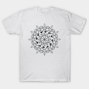 Mandala ink drawing - partly transparent T-Shirt